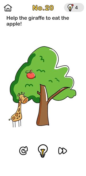 Level 19 Help the giraffe to eat the apple!