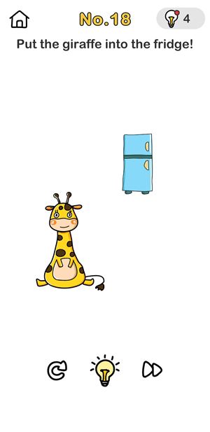 уровень 17 Поместите жирафа в холодильник!