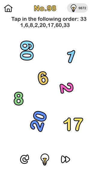 Niveau 97 Cliquez dans l'ordre :|1,6,8,2,20,17,60,33